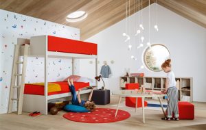 Letto a castello della cameretta per bambini Nidi di Battistella serie Woody