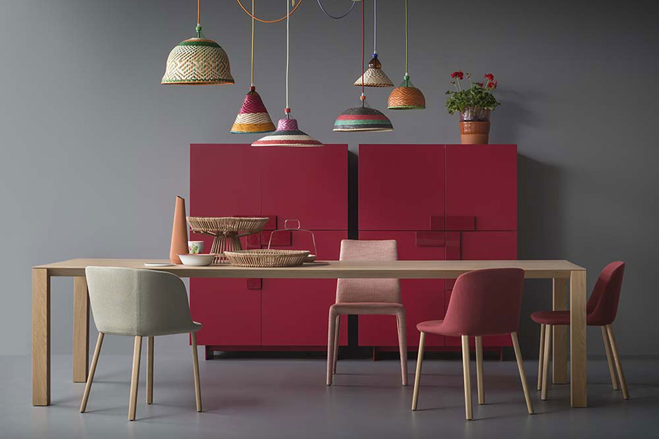 Credenza Ginevra di Pianca rossa da righetti mobili a Novara Piemonte