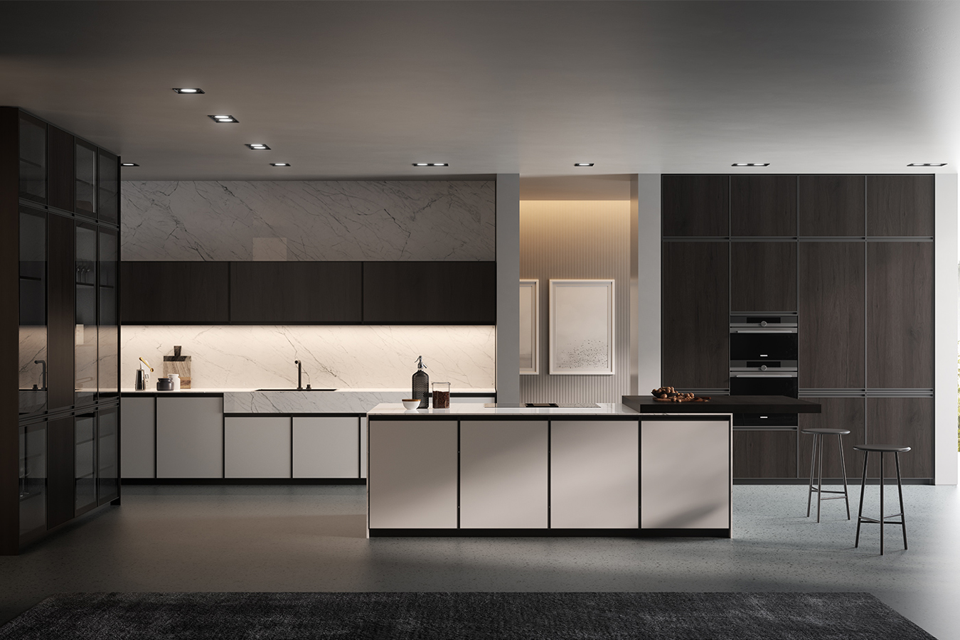 Cucina moderna di design con isola Kronos di Arredo3