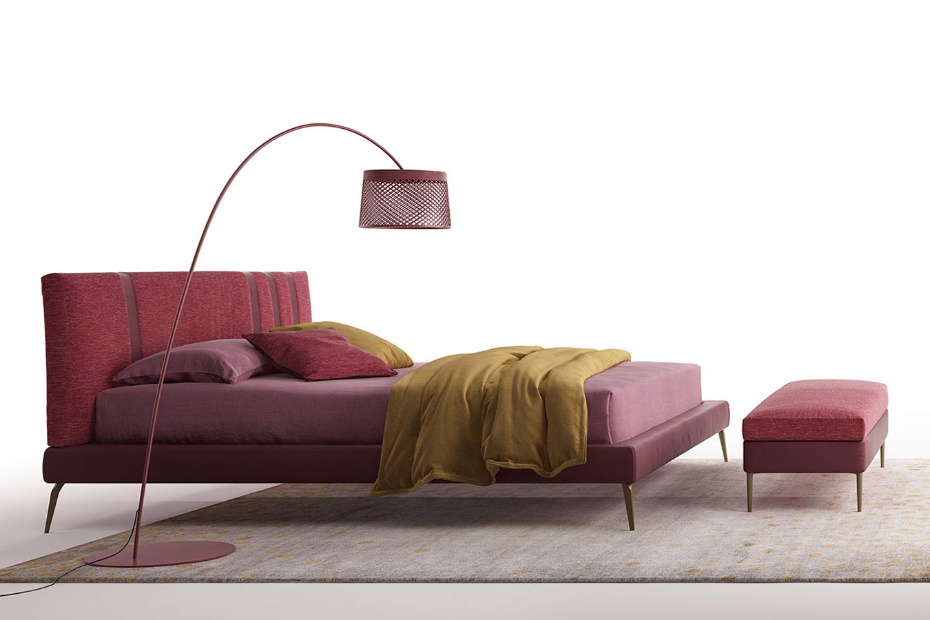 Letto in tessuto e pelle Karma di Biba da righettimobili